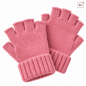 rosa gestrickte fingerlose handschuhe