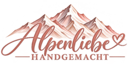 alpenliebe handgemacht mit bergmotiv